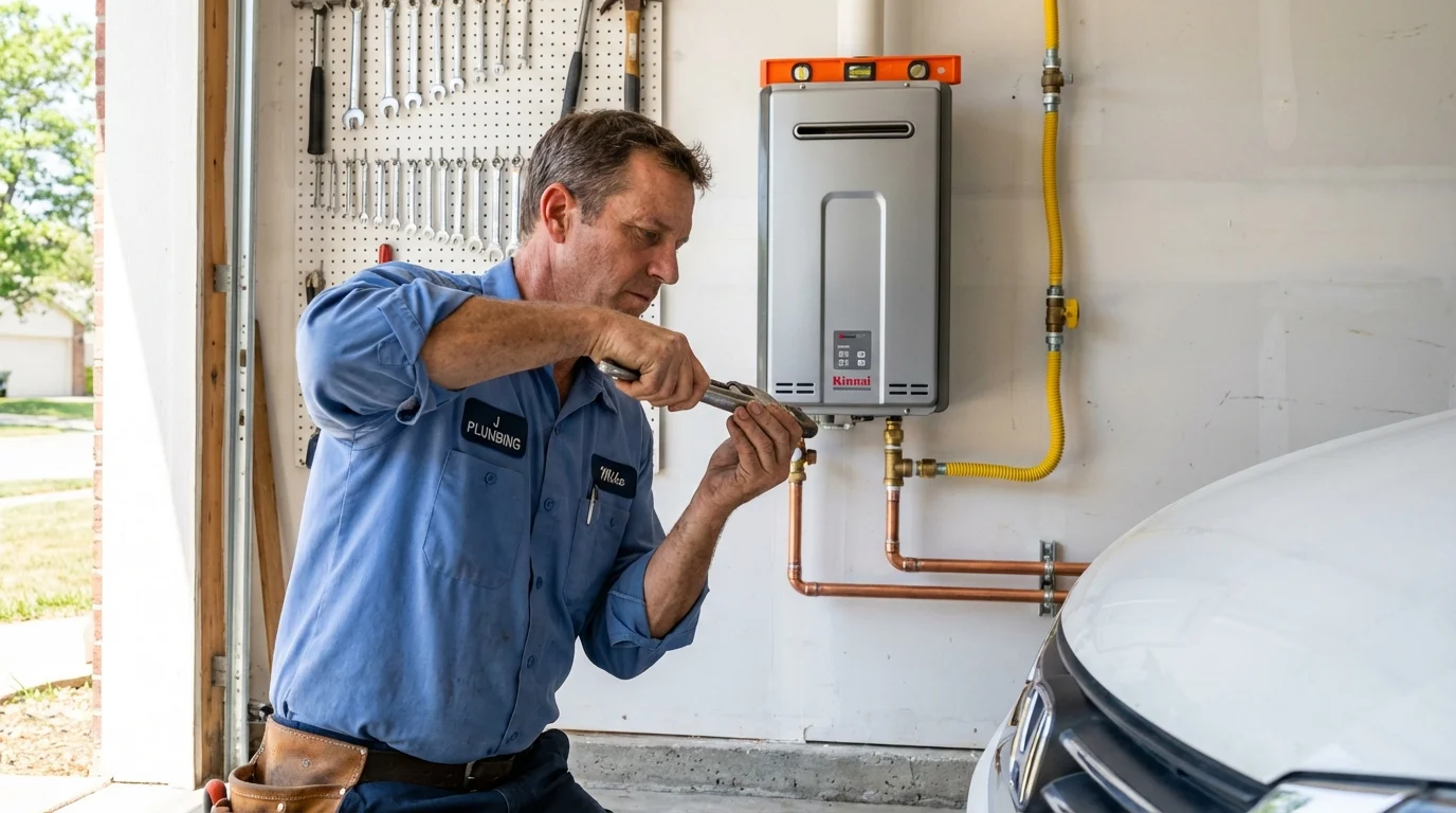 Tankless water heater installation by a Johns Plumbing LLC plumber in Media